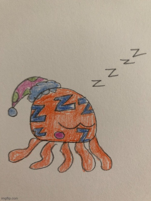 A jellyfish I drew in the Bikini Bottom discord (which is about spongebob) | made w/ Imgflip meme maker