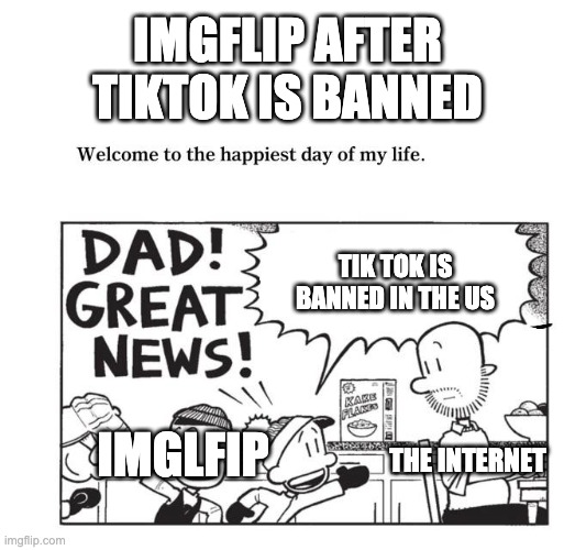 COME ON US DO IT ALREADY!!! | IMGFLIP AFTER TIKTOK IS BANNED; TIK TOK IS BANNED IN THE US; THE INTERNET; IMGLFIP | image tagged in big nate | made w/ Imgflip meme maker