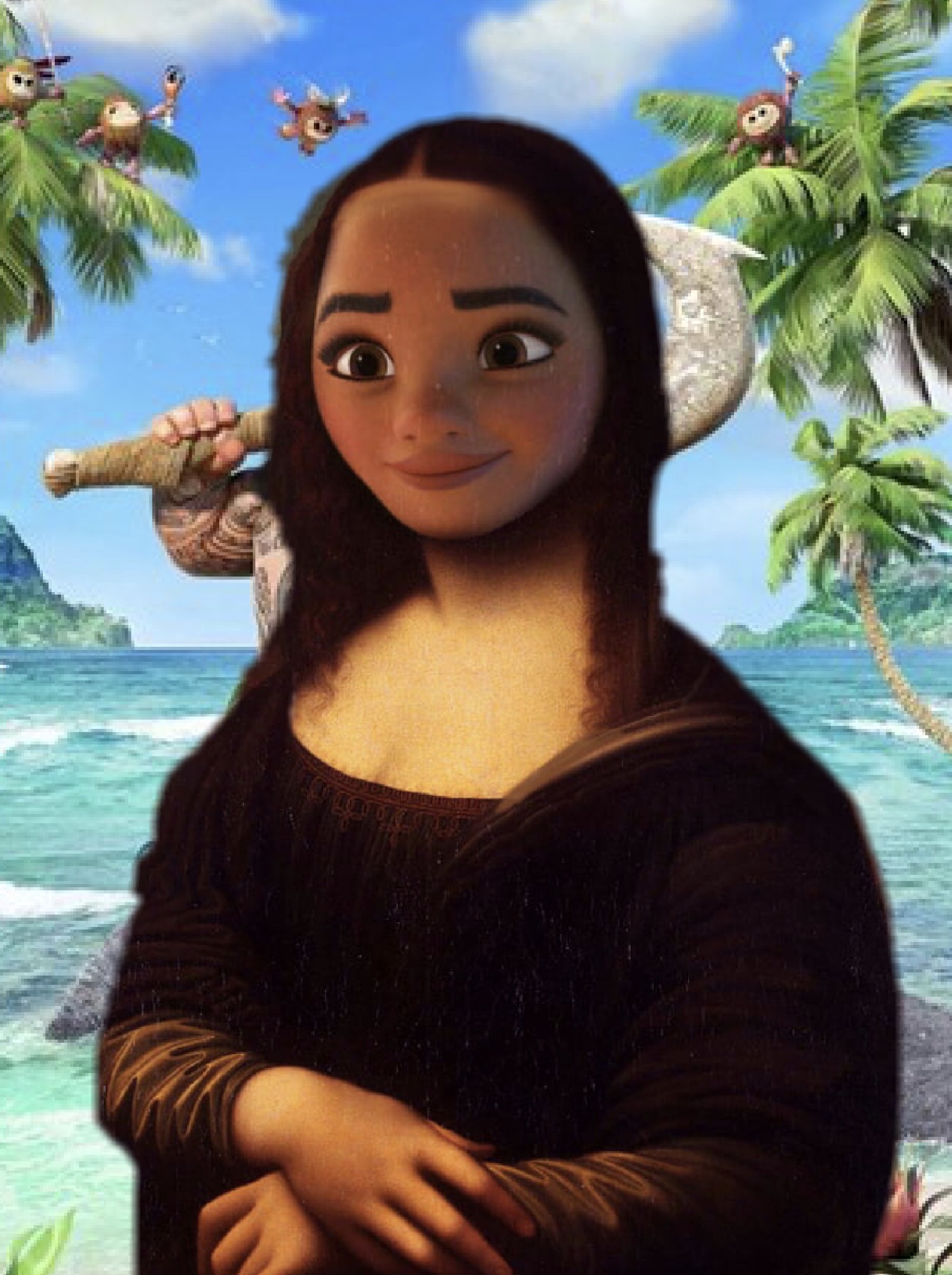 High Quality moana lisa Blank Meme Template