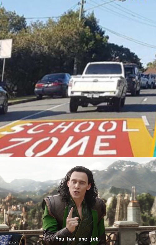 Wait the school zone is only one lane? | image tagged in you had one job just the one,fails,stupid signs | made w/ Imgflip meme maker