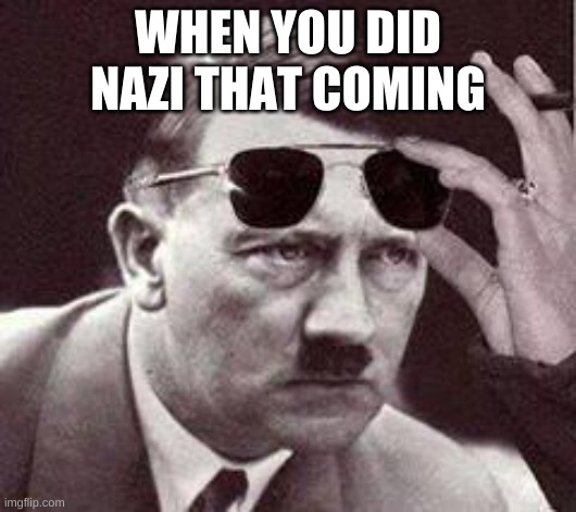 why did i make this | WHEN YOU DID NAZI THAT COMING | image tagged in memes,hitler | made w/ Imgflip meme maker