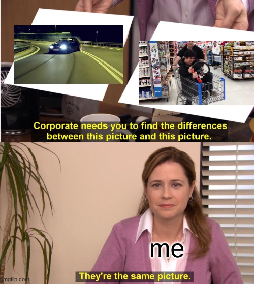 shopping cart drift vs, real drift Imgflip