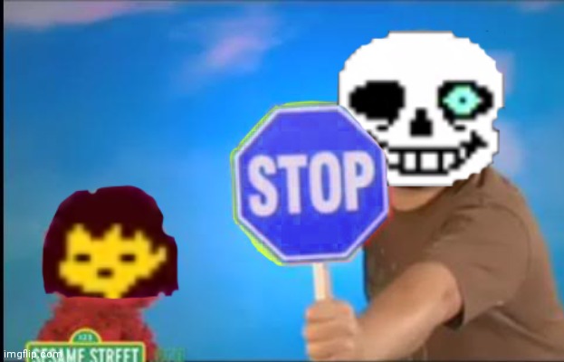 Sans blue stop sign | image tagged in sans blue stop sign | made w/ Imgflip meme maker