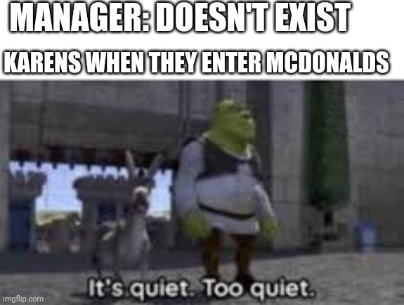MANAGER: DOESN'T EXIST; KARENS WHEN THEY ENTER MCDONALDS | made w/ Imgflip meme maker