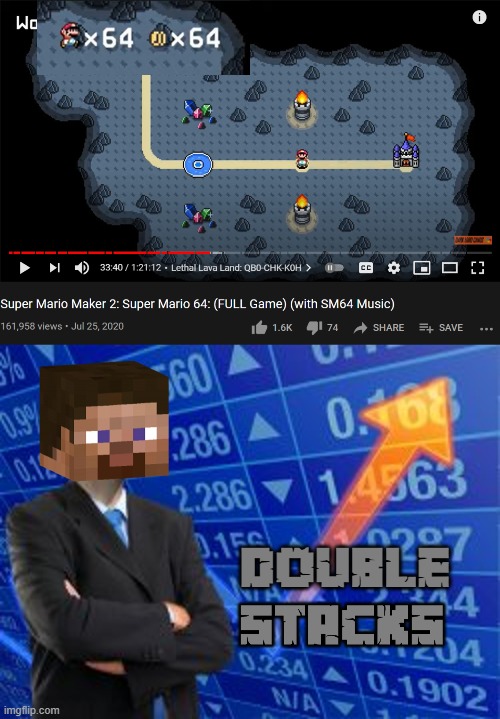 It's happened again! | DOUBLE | image tagged in memes,stacks,mario maker,minecraft | made w/ Imgflip meme maker