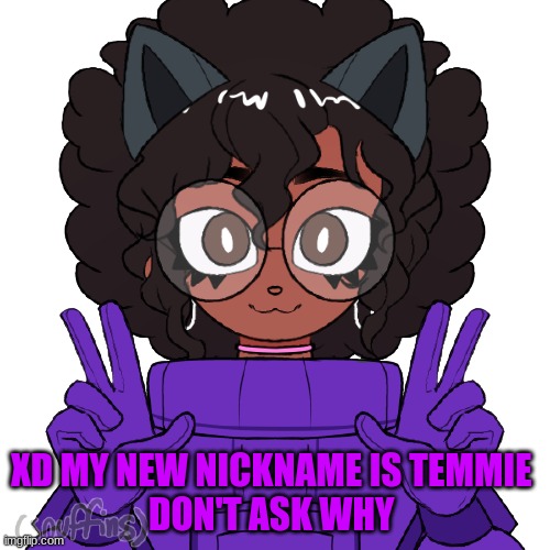 *WHEEZE* | XD MY NEW NICKNAME IS TEMMIE 
DON'T ASK WHY | image tagged in purple_official's oc | made w/ Imgflip meme maker