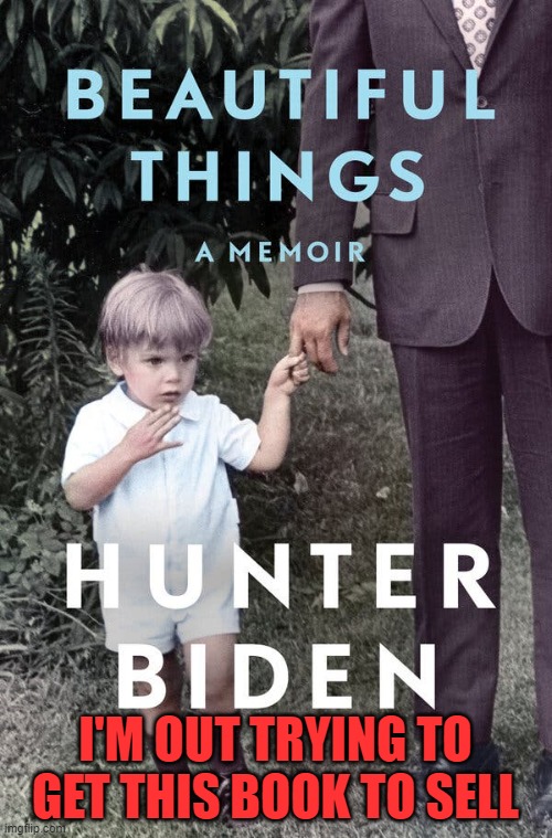 hunter biden | I'M OUT TRYING TO GET THIS BOOK TO SELL | image tagged in hunter biden | made w/ Imgflip meme maker