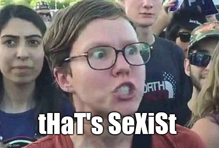 Triggered Liberal | tHaT's SeXiSt | image tagged in triggered liberal | made w/ Imgflip meme maker