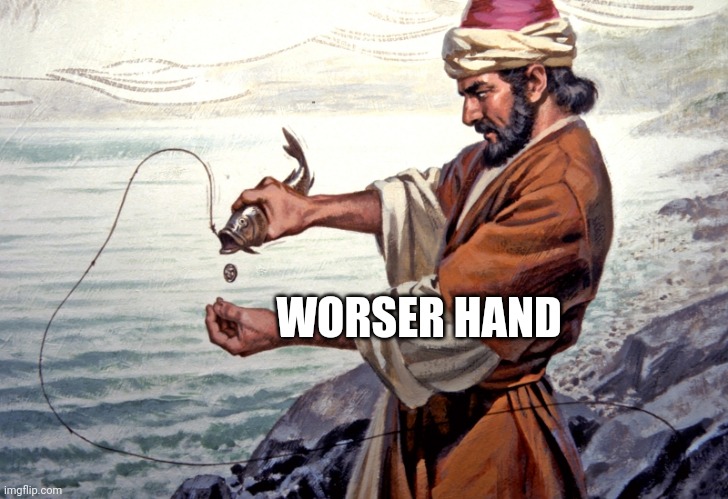 edit something in to his left hand | WORSER HAND | image tagged in edit something in to his left hand | made w/ Imgflip meme maker