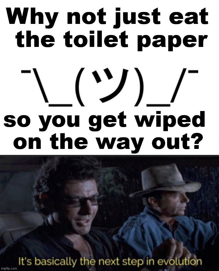 Step saver |  Why not just eat 
the toilet paper; so you get wiped 
on the way out? | image tagged in i have no idea man,steps,toilet paper | made w/ Imgflip meme maker