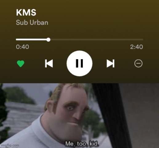 Ngl this song is really good tho | image tagged in me too kid | made w/ Imgflip meme maker