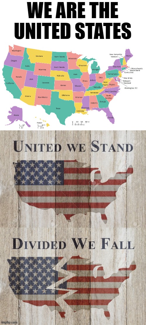 Have We Forgotten? | WE ARE THE UNITED STATES | image tagged in memes,political,united,stand,divided,fall | made w/ Imgflip meme maker