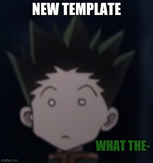 Gon what the- | NEW TEMPLATE | image tagged in gon what the- | made w/ Imgflip meme maker