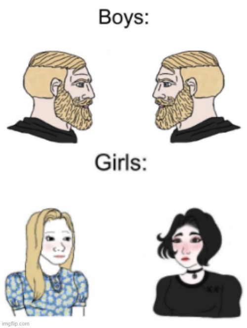 Girls vs. Boys Reversed Meme | image tagged in girls vs boys,memes | made w/ Imgflip meme maker
