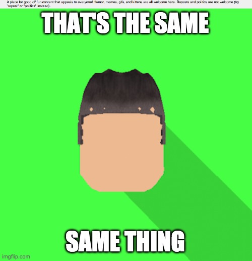THAT'S THE SAME; SAME THING | image tagged in my profile picture | made w/ Imgflip meme maker