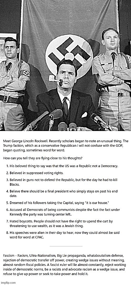 Troll of the Day: George Lincoln Rockwell and his modern-day acolytes. | image tagged in george lincoln rockwell exposed,neo-nazis,nazis,nazi,maga,right wing | made w/ Imgflip meme maker