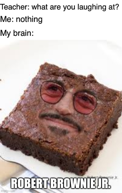 ROBERT BROWNIE JR. | image tagged in teacher what are you laughing at | made w/ Imgflip meme maker