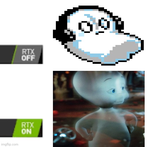 High definition! | image tagged in rtx,on off,napstablook,undertale,casper the friendly ghost | made w/ Imgflip meme maker
