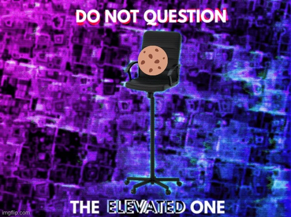 Do Not Question the Elevated One Empty Chair | image tagged in do not question the elevated one empty chair | made w/ Imgflip meme maker