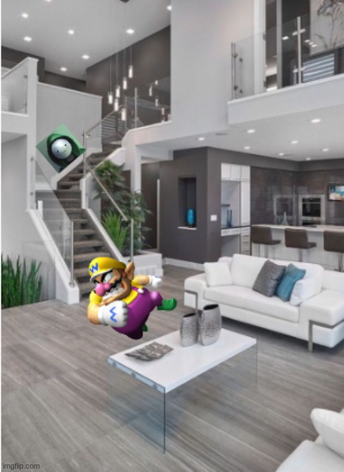 wario dies by tripping on the stairs while trying to run away from dream stan fanart.p3 | image tagged in wario,wario dies,dream stan | made w/ Imgflip meme maker