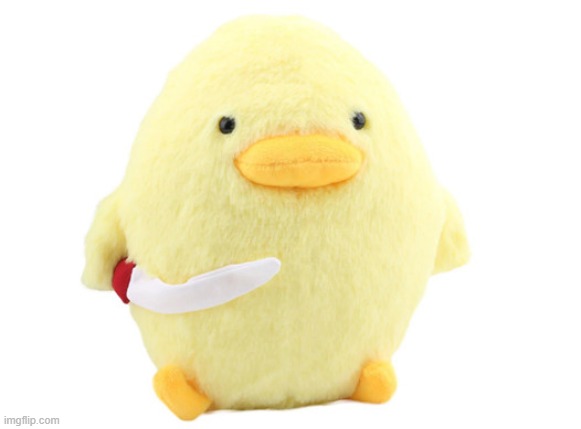 plush duck with knife meme