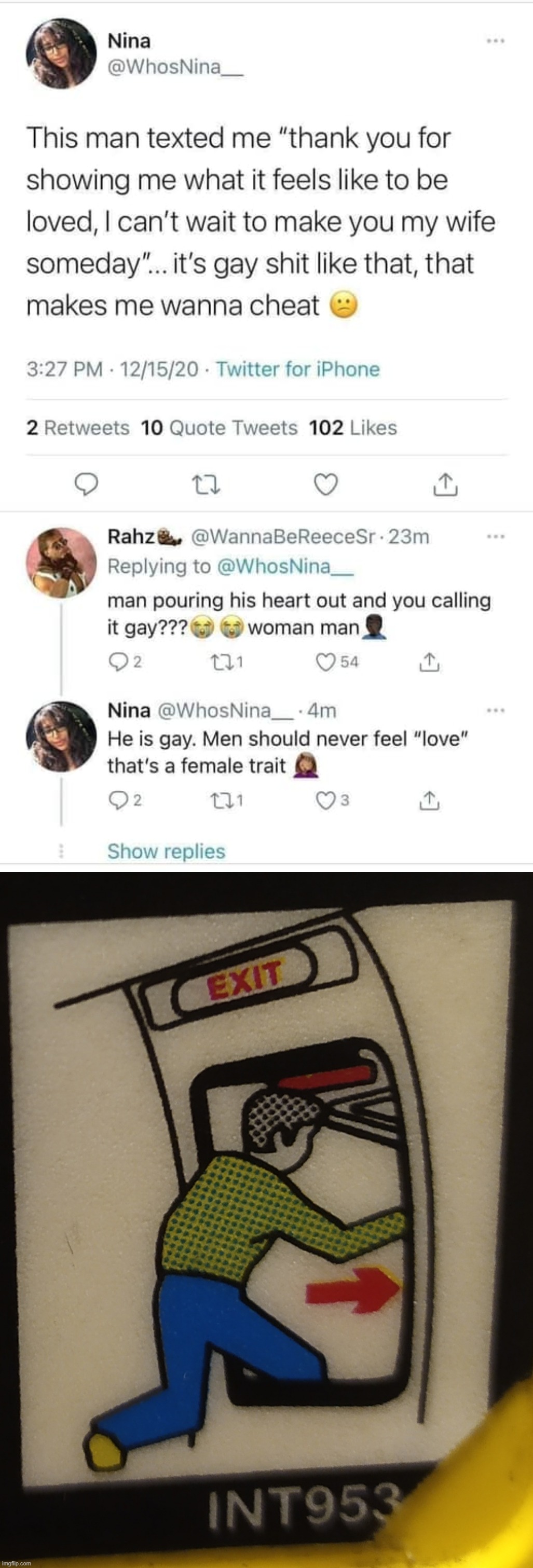 mmmm no. | image tagged in imma step out,sexism,sexist,love,female logic,female logix | made w/ Imgflip meme maker