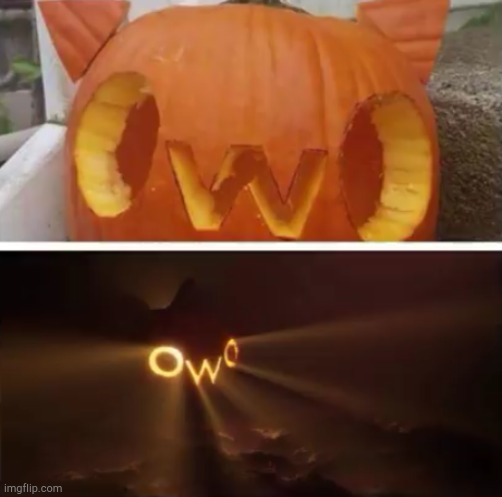 OwO | image tagged in owo,halloween | made w/ Imgflip meme maker