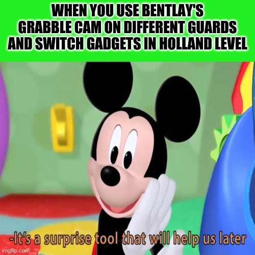 Let's attempt to defeat the wolf without water or murray's ball form | WHEN YOU USE BENTLAY'S GRABBLE CAM ON DIFFERENT GUARDS AND SWITCH GADGETS IN HOLLAND LEVEL | image tagged in sly cooper | made w/ Imgflip meme maker