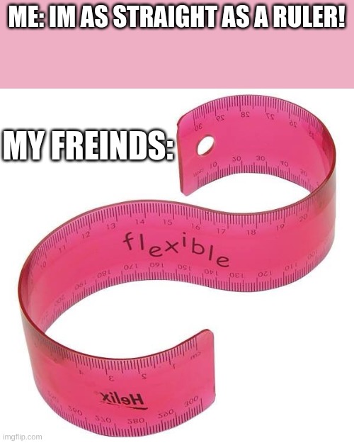 ;-; | ME: IM AS STRAIGHT AS A RULER! MY FREINDS: | made w/ Imgflip meme maker