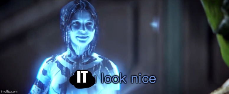 You look nice | IT | image tagged in you look nice | made w/ Imgflip meme maker