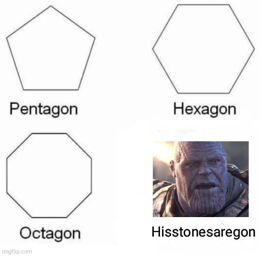 Pentagon Hexagon Octagon | Hisstonesaregon | image tagged in memes,pentagon hexagon octagon | made w/ Imgflip meme maker