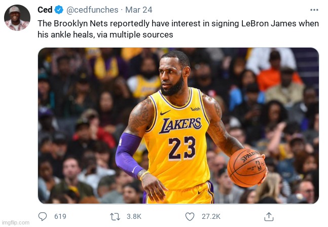 Oh my god, I swear. I hope this is just a joke- | image tagged in brooklyn nets,lebron james,signing | made w/ Imgflip meme maker