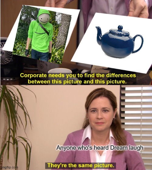 He is tho | Anyone who's heard Dream laugh | image tagged in memes,they're the same picture | made w/ Imgflip meme maker