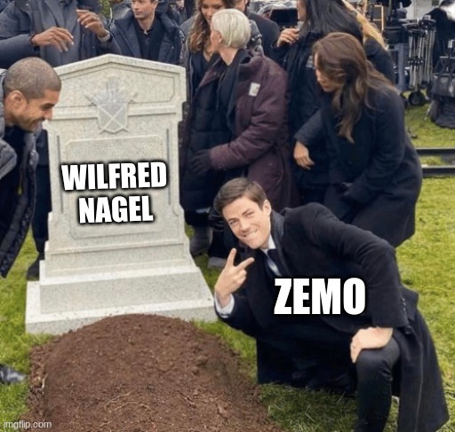 Grant Gustin over grave | WILFRED NAGEL; ZEMO | image tagged in grant gustin over grave | made w/ Imgflip meme maker
