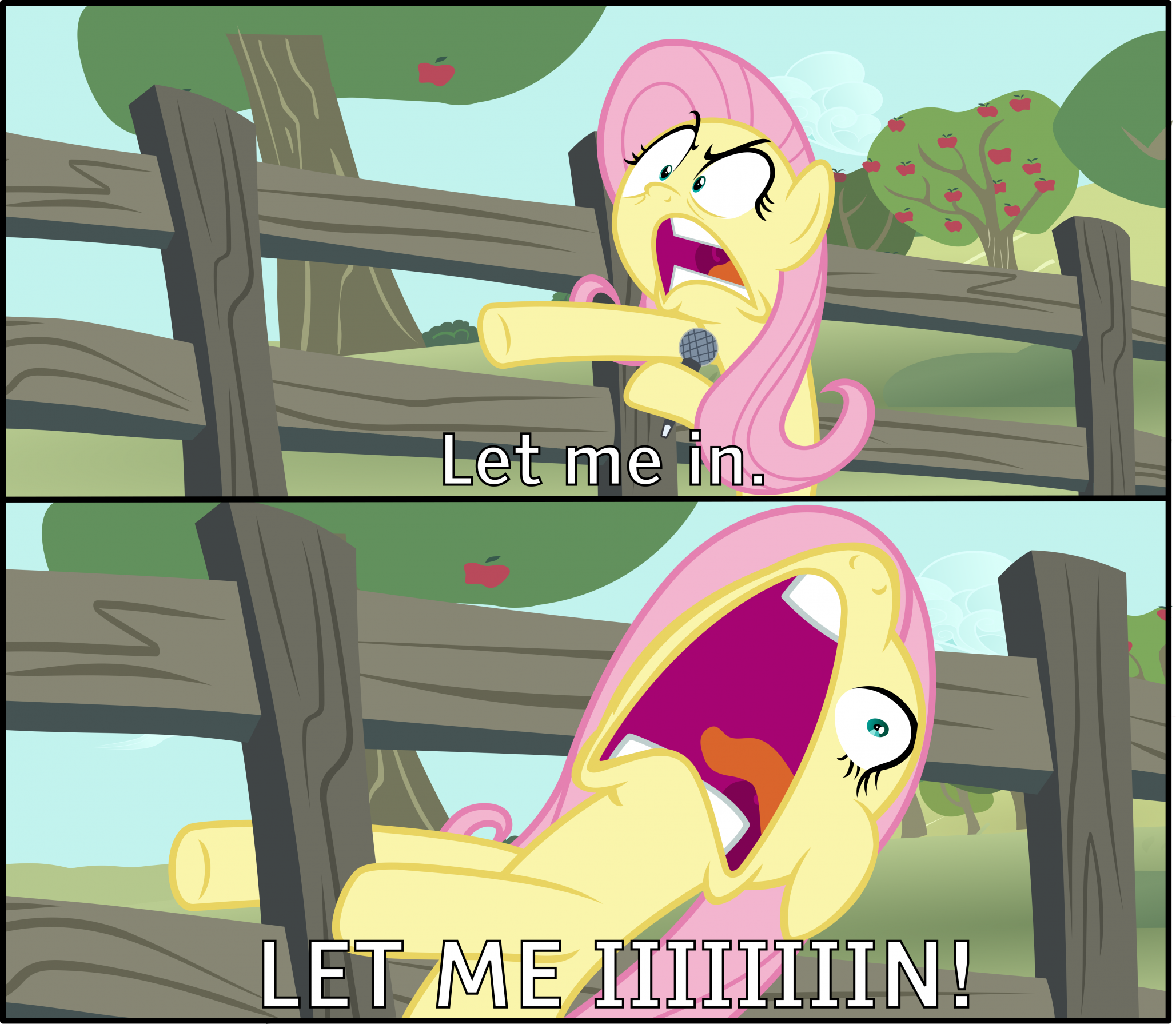 Fluttershy "Let Me In!" Blank Meme Template