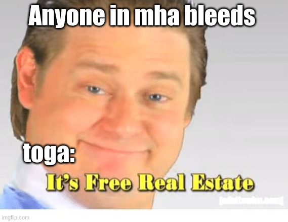 HIMIKO TOGA | Anyone in mha bleeds; toga: | image tagged in it's free real estate | made w/ Imgflip meme maker