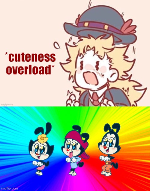 Speedwagon reacts to the Kawaii Warner Siblings | image tagged in cuteness overload speedwagon,animaniacs,kawaii,wholesome,cute cat,cartoons | made w/ Imgflip meme maker