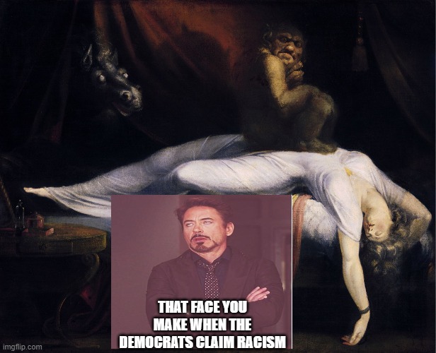 Dramatic woman | THAT FACE YOU MAKE WHEN THE DEMOCRATS CLAIM RACISM | image tagged in dramatic woman | made w/ Imgflip meme maker