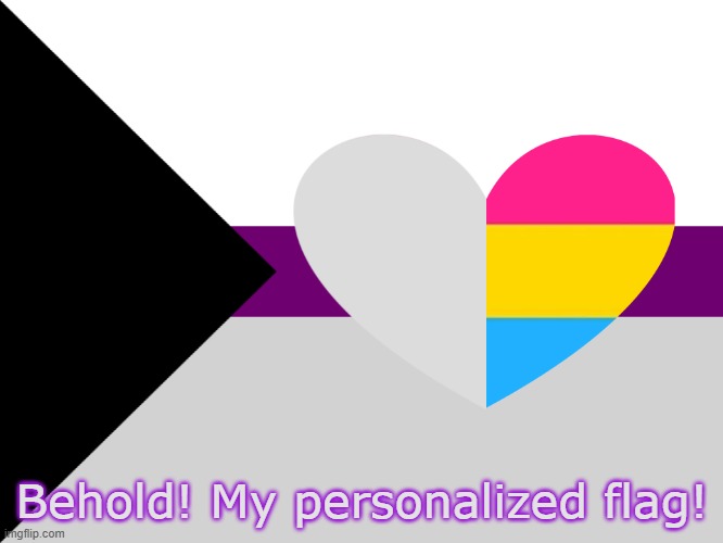 Finally did this: Demisexual grey panromantic flag | Behold! My personalized flag! | image tagged in demisexual_sponge,flags,lgbt,lgbtq,asexual,ace | made w/ Imgflip meme maker