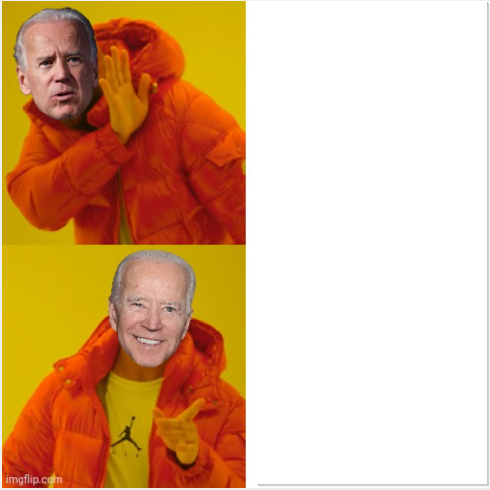 High Quality Biden as Drake Blank Meme Template