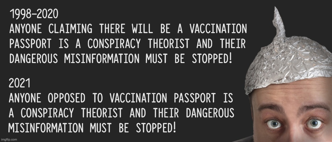 image tagged in conspiracy theory,vaccination,passport,misinformation | made w/ Imgflip meme maker