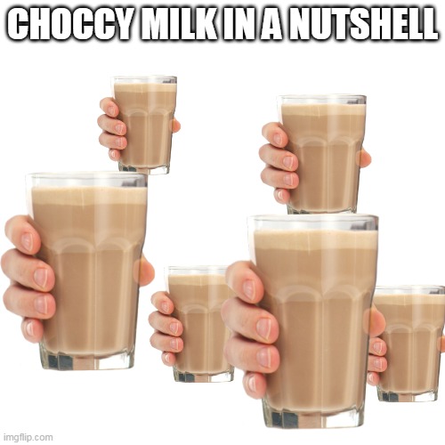 its in a nutshell | CHOCCY MILK IN A NUTSHELL | image tagged in memes,funny memes | made w/ Imgflip meme maker