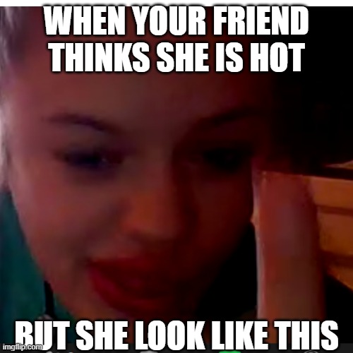 does your friend think shes hot well she is not | WHEN YOUR FRIEND THINKS SHE IS HOT; BUT SHE LOOK LIKE THIS | image tagged in memes | made w/ Imgflip meme maker