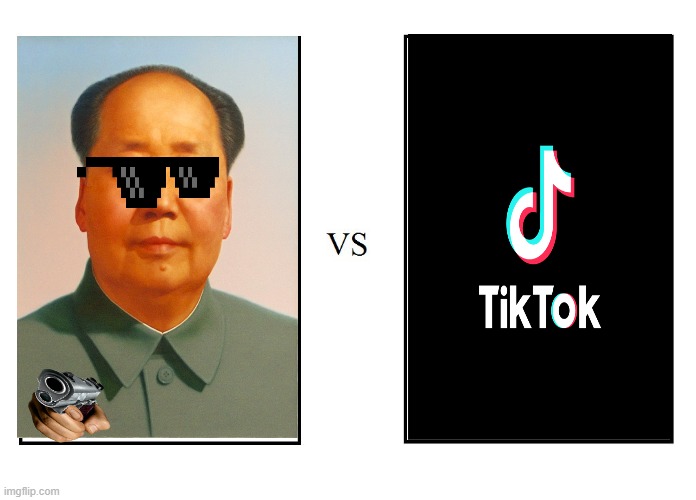 China VS Tiktok (Versus Version) | image tagged in versus,china,mao zedong | made w/ Imgflip meme maker