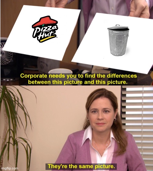 It is because I out pizzad the hut | image tagged in memes,they're the same picture,pizza hut | made w/ Imgflip meme maker