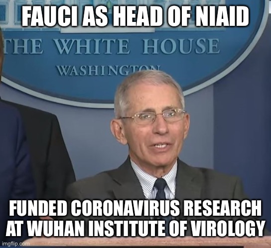 This fraud said “it (covid-19) is not something Americans need to worry about” Jan., 2020. He knew better. | FAUCI AS HEAD OF NIAID; FUNDED CORONAVIRUS RESEARCH AT WUHAN INSTITUTE OF VIROLOGY | image tagged in dr fauci | made w/ Imgflip meme maker