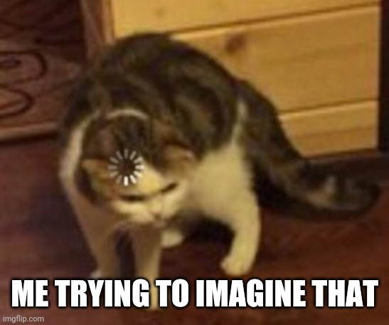 Loading cat | ME TRYING TO IMAGINE THAT | image tagged in loading cat | made w/ Imgflip meme maker