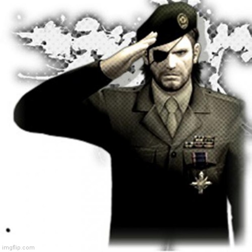 F | image tagged in solid snake salute,sad | made w/ Imgflip meme maker