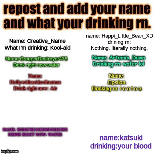 name:katsuki
drinking:your blood | made w/ Imgflip meme maker