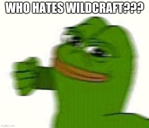 Pepe the frog punching | WHO HATES WILDCRAFT??? | image tagged in pepe the frog punching | made w/ Imgflip meme maker